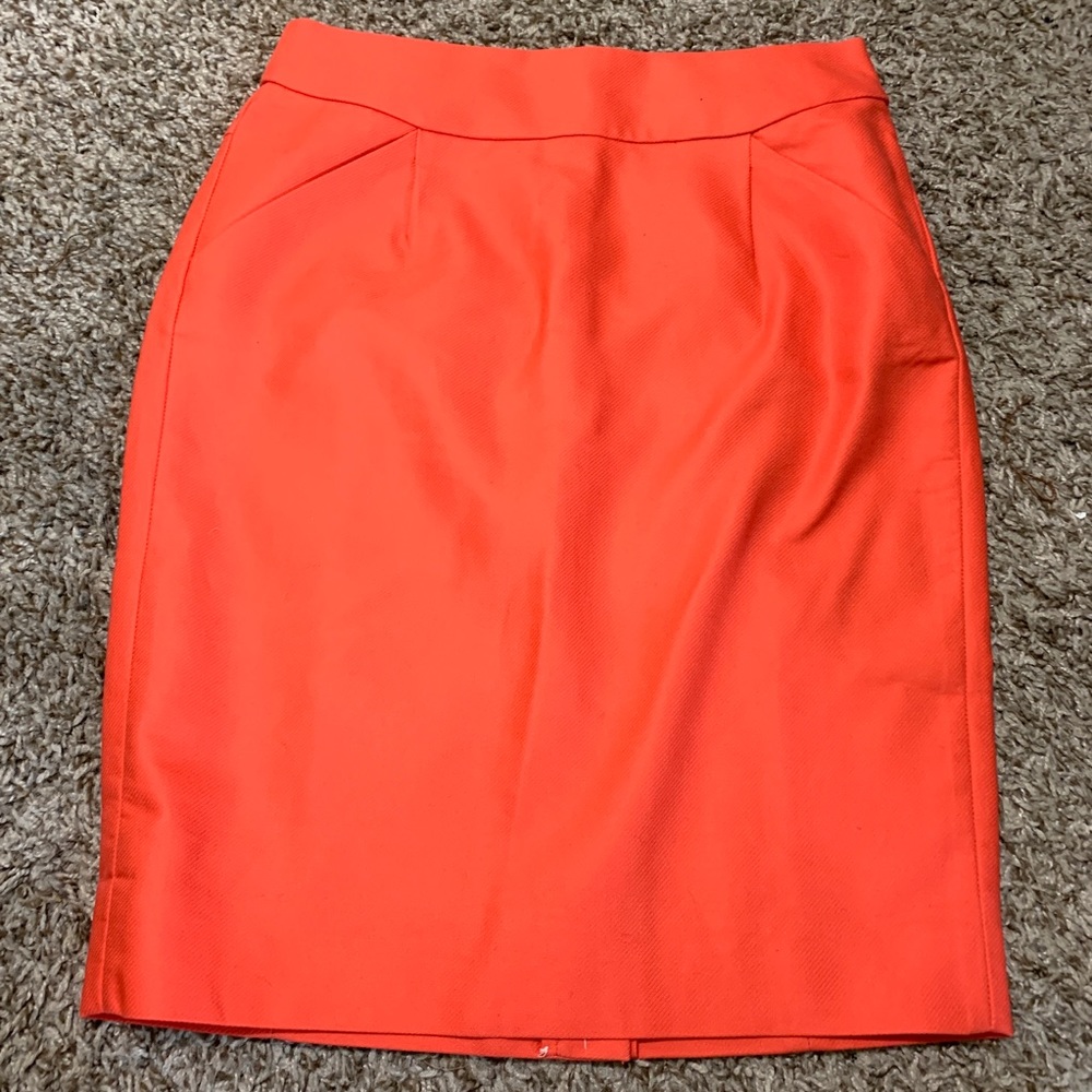 J. Crew Red-Orange Pencil Skirt 00
